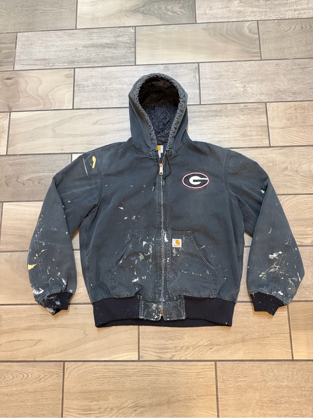 Vintage Y2K Carhartt Georgia Bulldogs G Logo Distressed Work Jacket